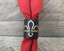 Personalised Leather Scout Woggle - Add Your Name in gold print - UK Scout.
