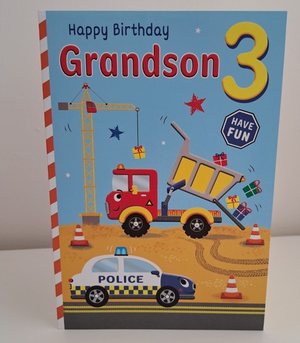 Grandson age birthday card - grandson,