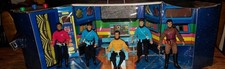 1974 Mego Star Trek USS Enterprise Bridge Set + Kirk Spock McCoy Scotty Klingon