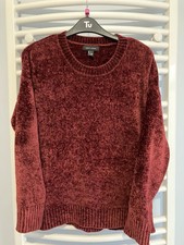 new look chenille jumper top Burgundy Red Small Size 10