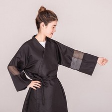 1Pc Hair Barber Cape Mesh Customer Gown Robe Kimono Style Hairdressing
