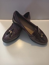 ladies MOD style oxblood loafers