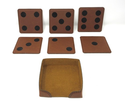 Leatherette coasters - leatherette, 4"x4"