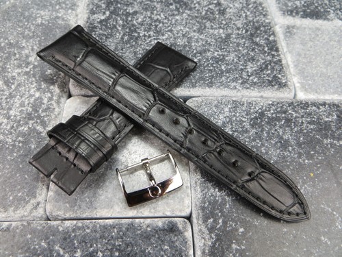 New 18mm leather strap black - new,