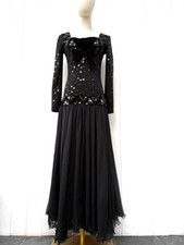Vintage Bellville Sassoon Lorcan Mullany Evening Dress Long Black S Designer