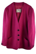 AQUASCUTUM Pink Blazer Jacket size Reg 14 Womens Pure New Wool Vintage Casual