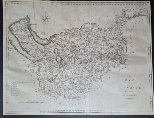 Antique 1789 map - , cheshire