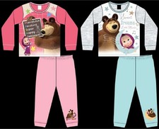 MASHA & THE BEAR Girl's Pyjamas /PJs in a Choice of 2 Styles 18 Months - 5 Years