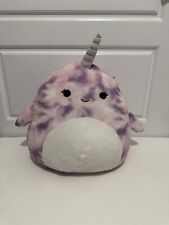 Squishmallow Nabila Narwhal Soft Toy Purple Tie-dye Excellent Condition 12 Inch