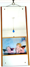  R)(T 1950s DANISH RETRO>XL THICK FULL LENGTH>42"x18"HEAVY 11KG  MIRROR