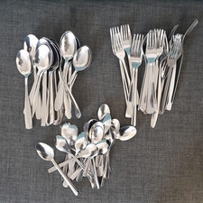 x60 Stainless Steel Cutlery Bundle Set Forks, Spoons & teaspoons, etc, USED