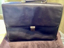 Joseph Verity Brown Leather Document Briefcase With Keys For Front Lock Closure