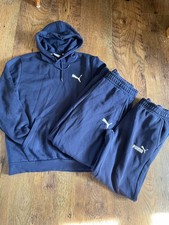 Men’s navy cotton/polyester Puma tracksuit size Medium