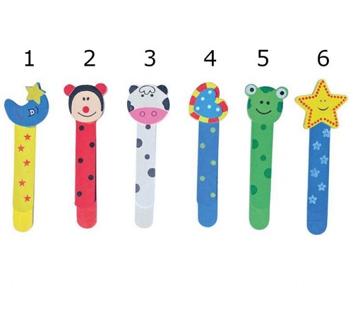 Wooden bookmarks colourful - x,