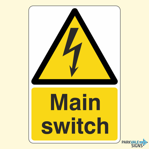Main switch warning sign - main,