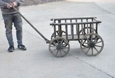old vintage dog cart/ pony cart with wooden wheels