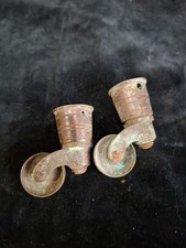 2 X Old Vintage Antique Brass