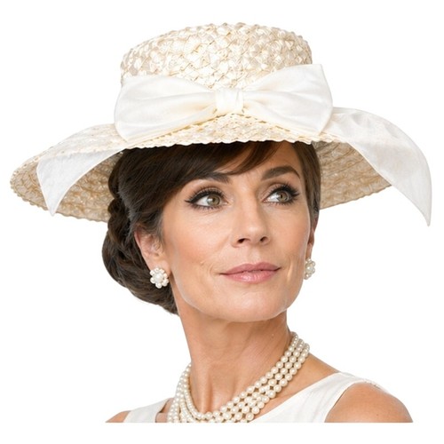 Vtg 1960s wide brim straw - wide, hat