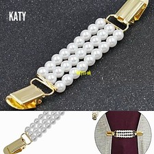 3 Rows White Faux Pearl Clasp