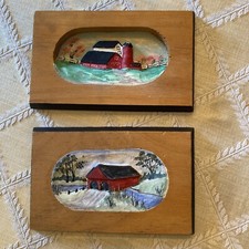 Vintage hand painted red barn