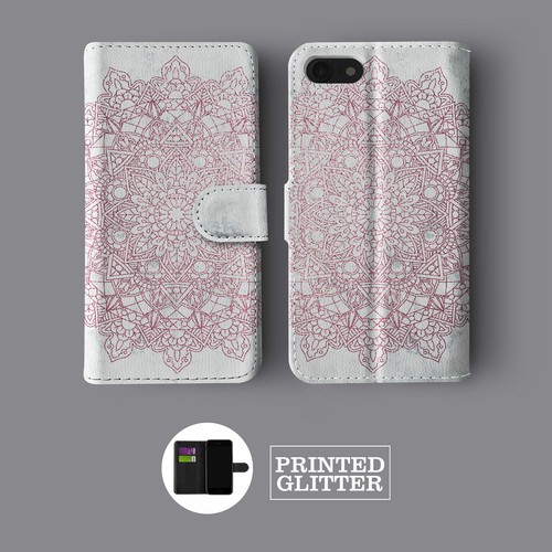 Gold mandala pattern leather - gold,