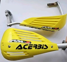 USED ACERBIS UNIVERSAL MX ENDURO ALLOY RALLY BRUSH STYLE HANDGUARDS YELLOW/BLACK