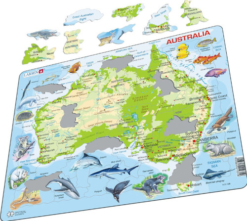 Map australia with animals - map,