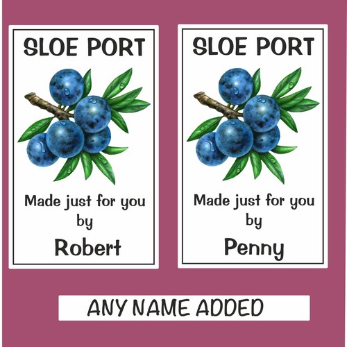 Personalised sloe port - sloe,