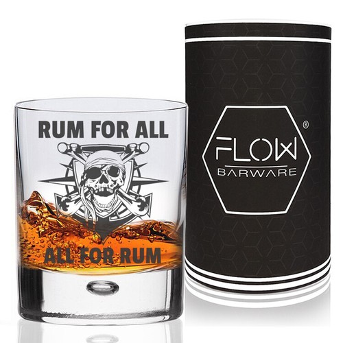 Rum glass pirate design - rum,