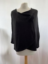 shawl wrap M&S one size black acrylic knit Womens 