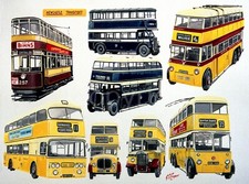 Newcastle Enterprise & Silver Dawn Nostalgic  Bus Montage Metal Wall Art 3 Sizes