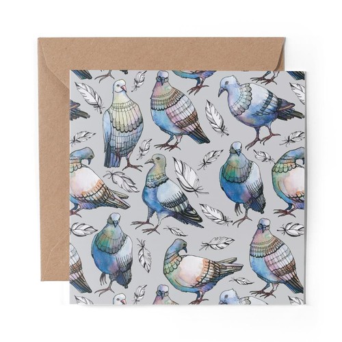 Blank greeting card pigeon - greeting,