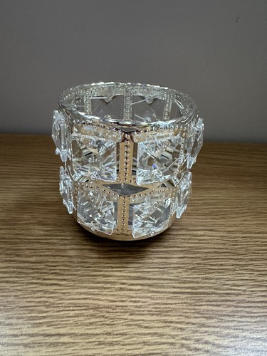 Silver crystal candle - crystal, holder