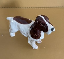 Vintage Beswick  Springer Cocker  Spaniel  Brown White.  Length 10 cm s. V G C