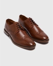Tan Leather Brogue Shoes -