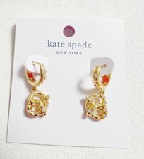 Kate Spade Gold Tone Dashing Beauty Pretzel Drop Huggies Earrings BNWT