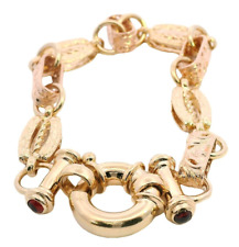 Exquisite 9ct Yellow & Rose Gold Garnet Bracelet – A Timeless Heirloom Piece