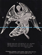 D066555 Guildford Cathedral. South Porch. Angel With Psaltery Engraved on Glass