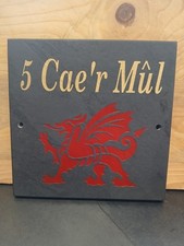 Engraved Slate Welsh Dragon
