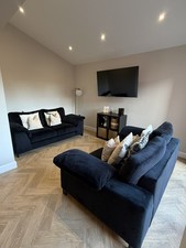 2 X DFS black Velvet Sofa
