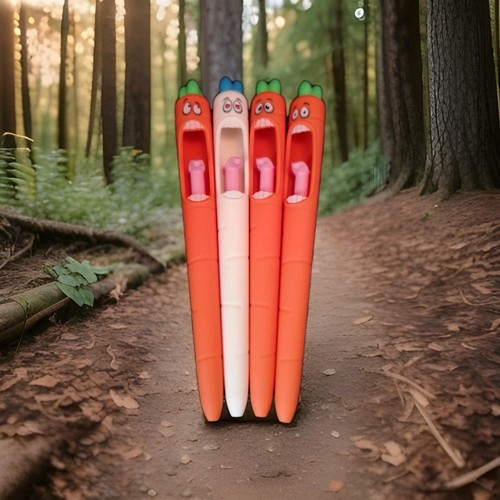 Cartoon carrot tounge pressing - carrot,
