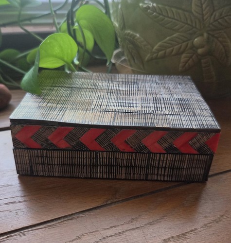 Vintage 1950 horn inlaid - inlaid, box
