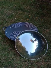 Meyer 16" Diameter Chinese Deep Wok with Stainless Steel lid and Tempura rack