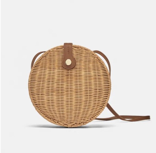 Zara basics round raffia - zara,