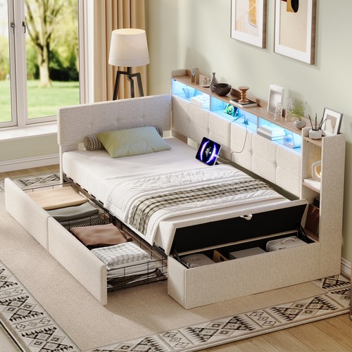 Daybed 3ft single linen bed - single,