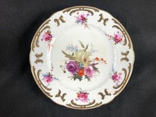 FINE ANTIQUE COALPORT COBALT FLORAL & GILT PORCELAIN HAND PAINTED PLATE.