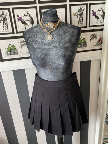 Black mini pleaded skirt - h&m,