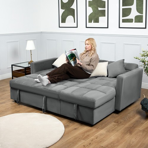 Velvet corner sofa bed - velvet,