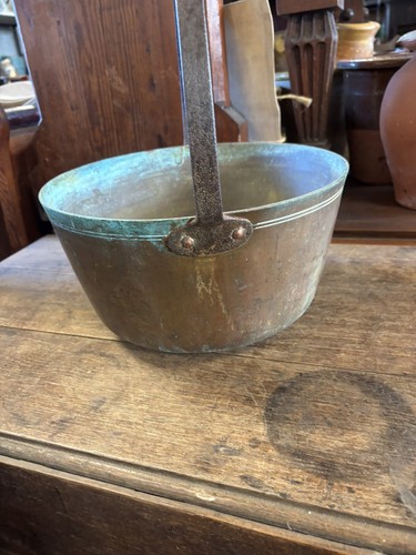 Antique copper jam pot - antique,