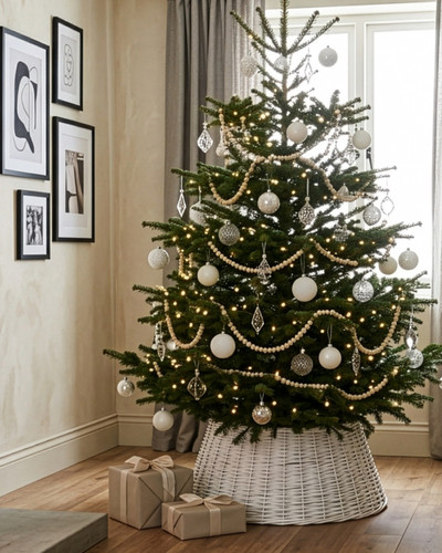 Wicker christmas tree - christmas, skirt